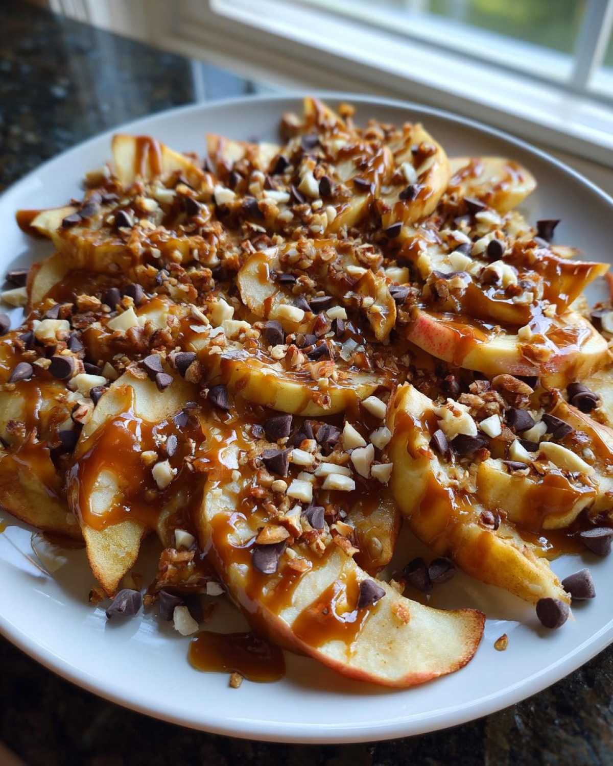 Apple Nachos with Caramel Drizzle - detail 1