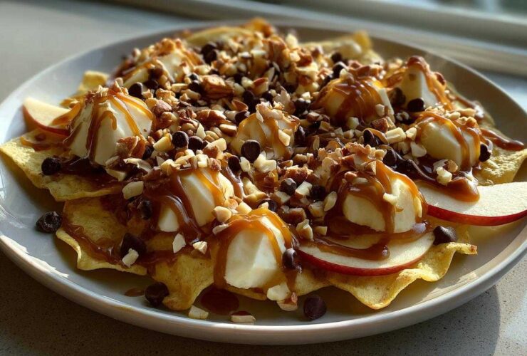 Apple Nachos with Caramel Drizzle
