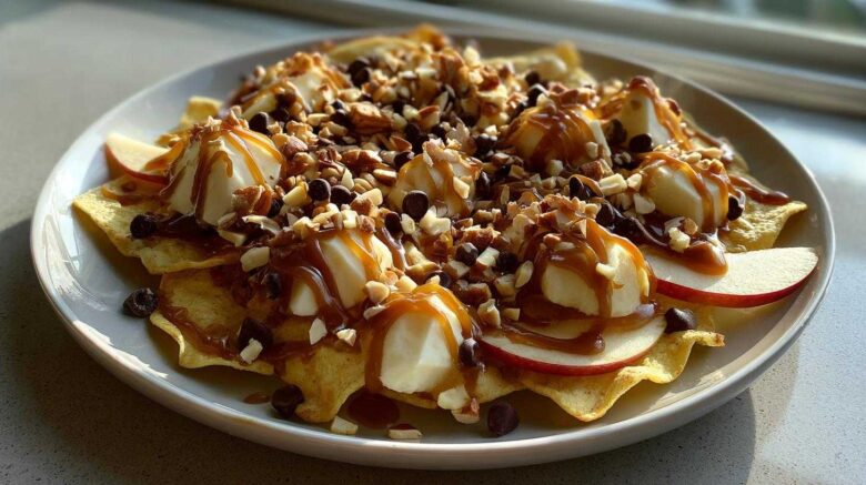 Apple Nachos with Caramel Drizzle