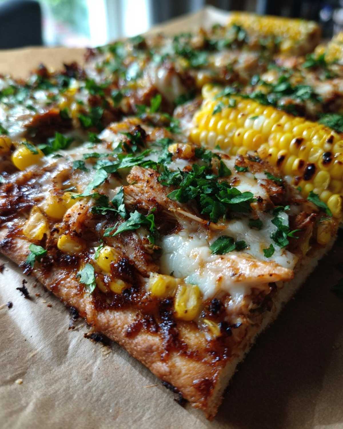 BBQ Chicken Flatbread with Grilled Corn - detail 3