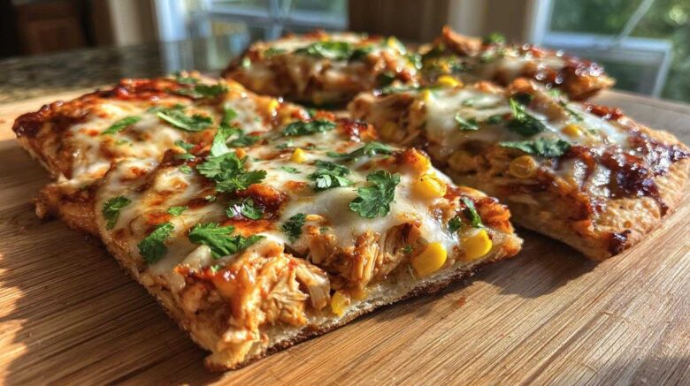 BBQ Chicken Flatbread with Grilled Corn