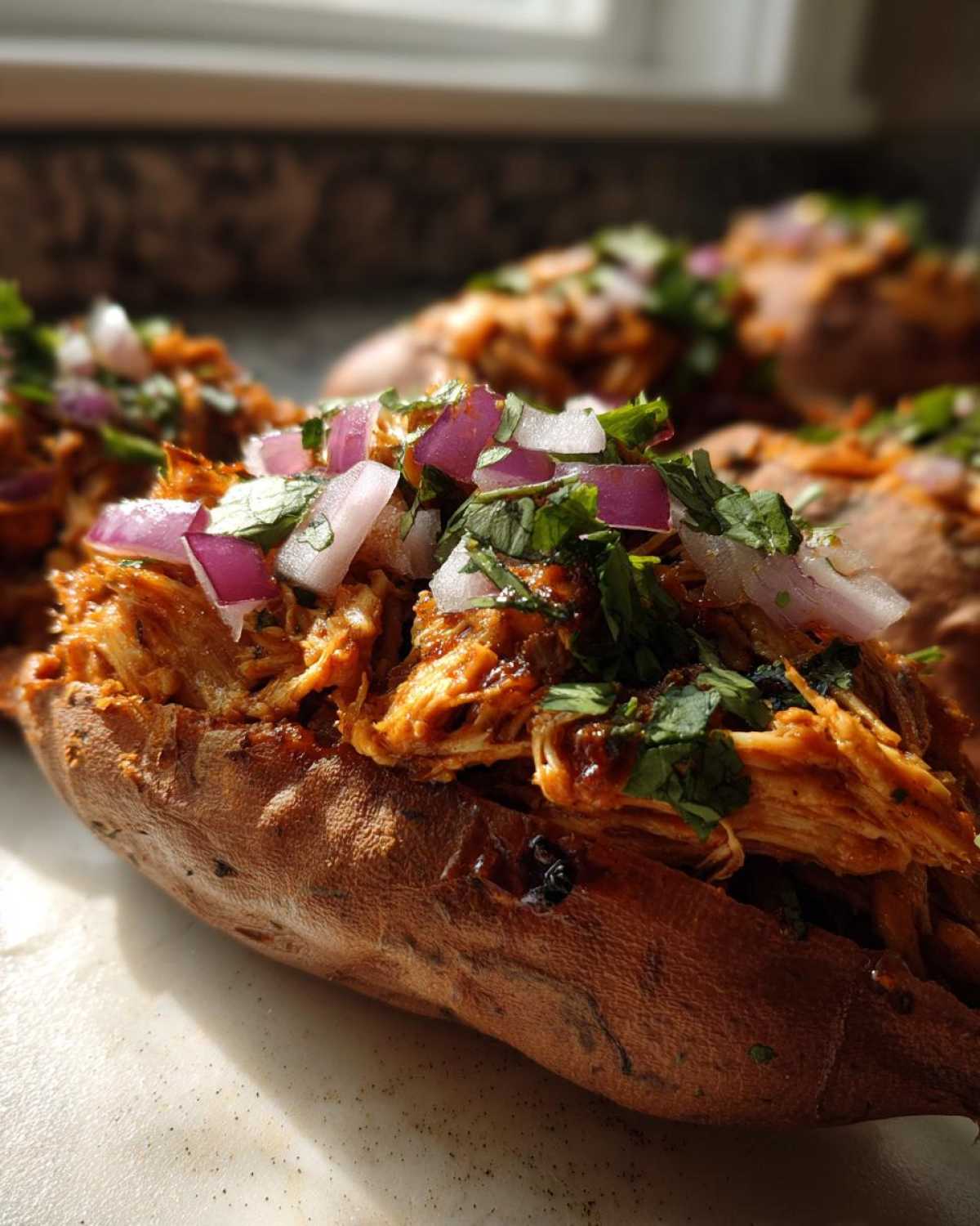 BBQ Jackfruit Loaded Sweet Potatoes - detail 1
