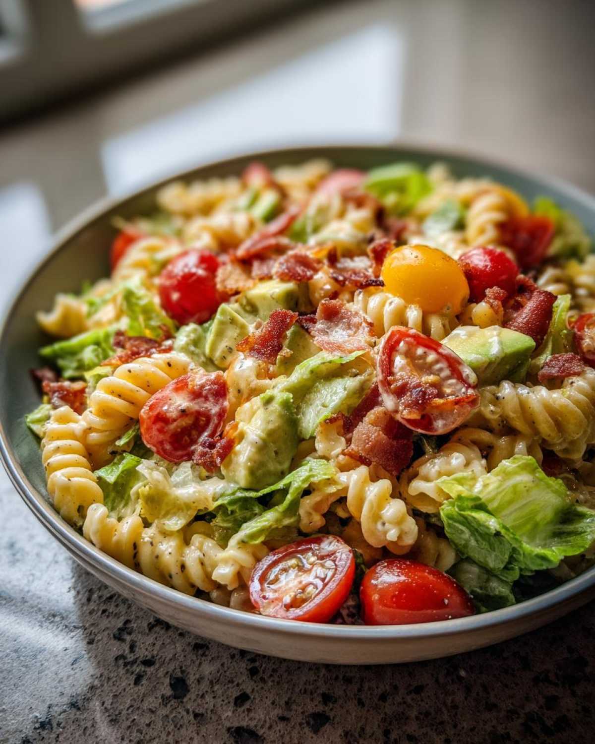 BLT Pasta Salad with Avocado - detail 4