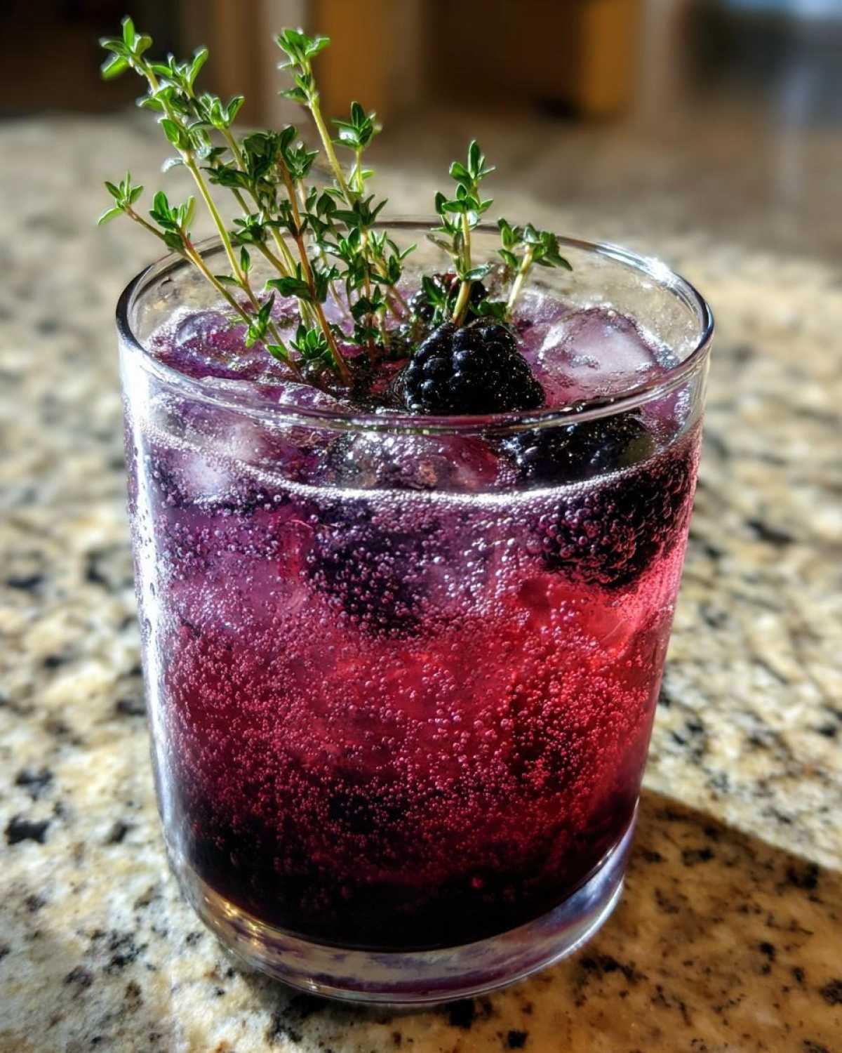 Blackberry Thyme Gin Fizz - detail 1
