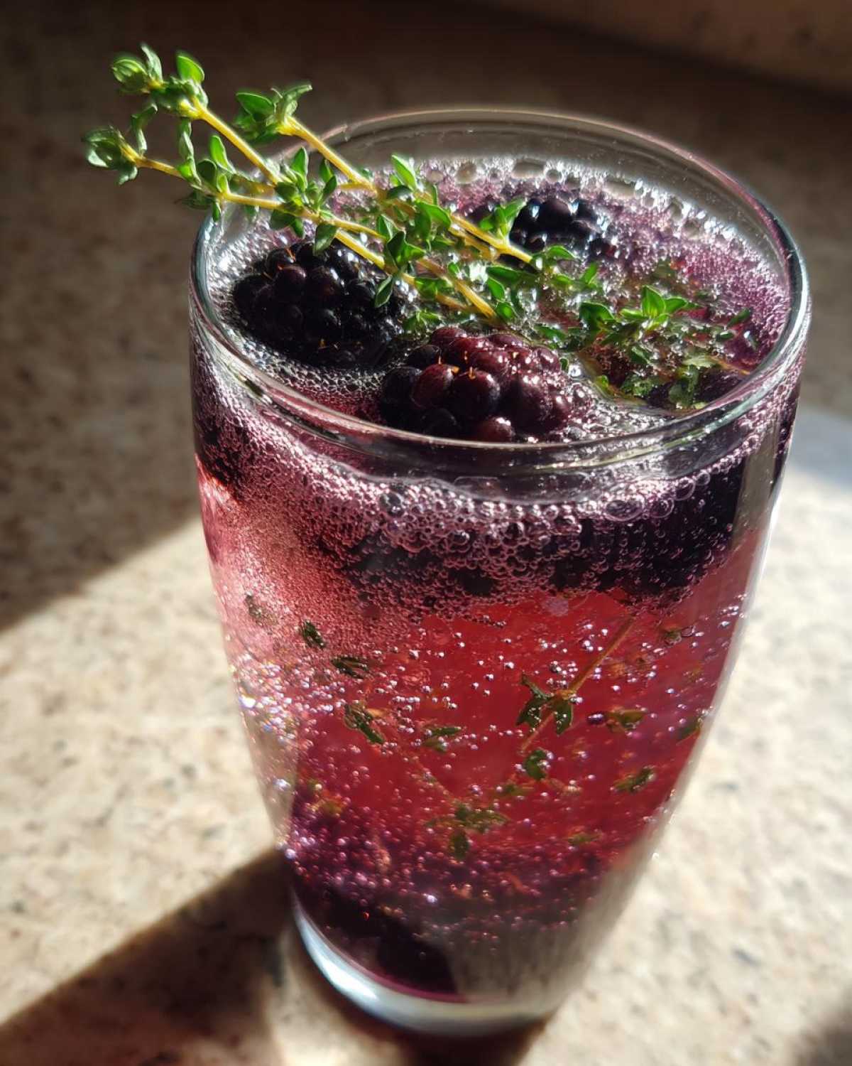 Blackberry Thyme Gin Fizz - detail 3