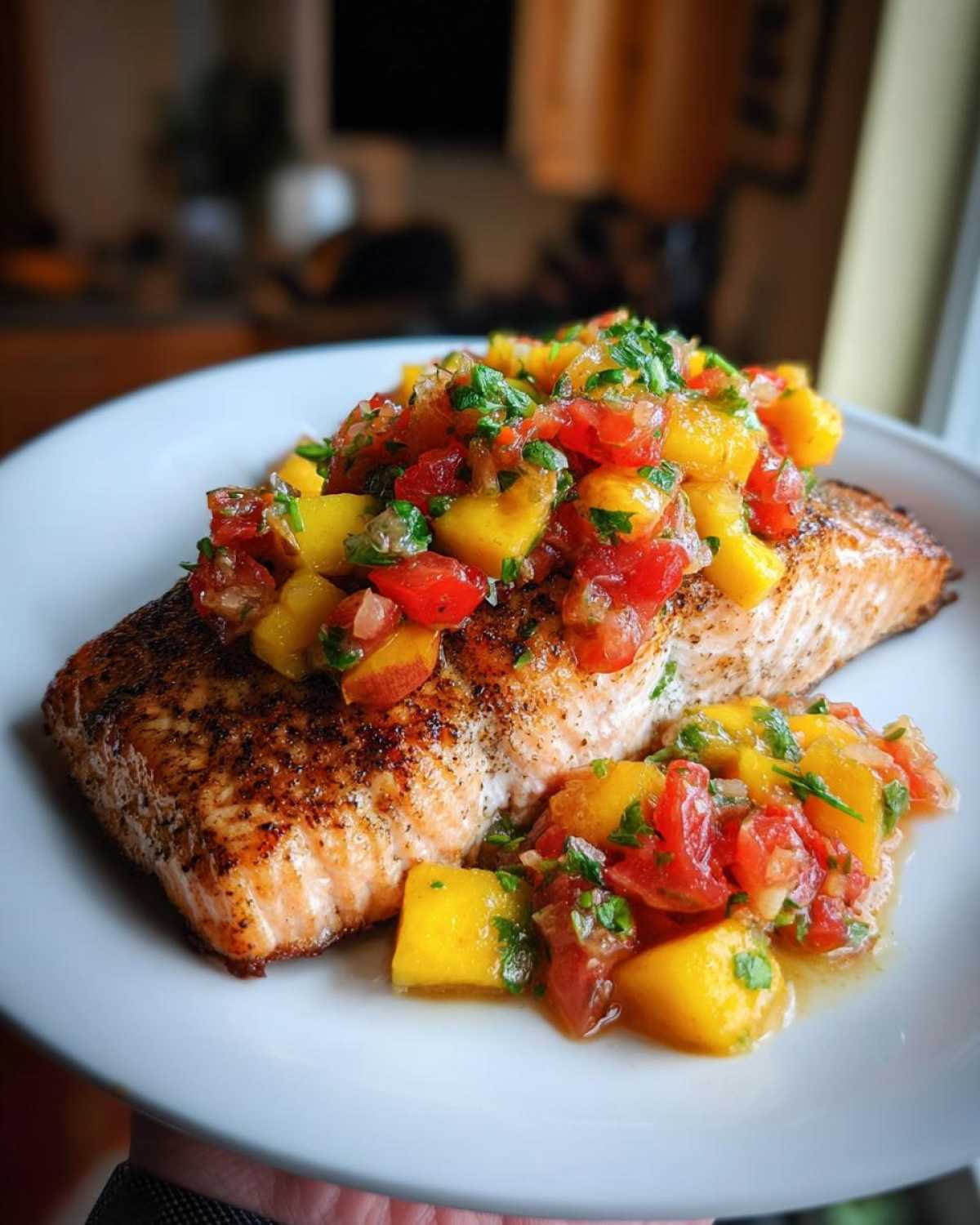 Cajun Grilled Salmon with Peach Salsa - detail 3