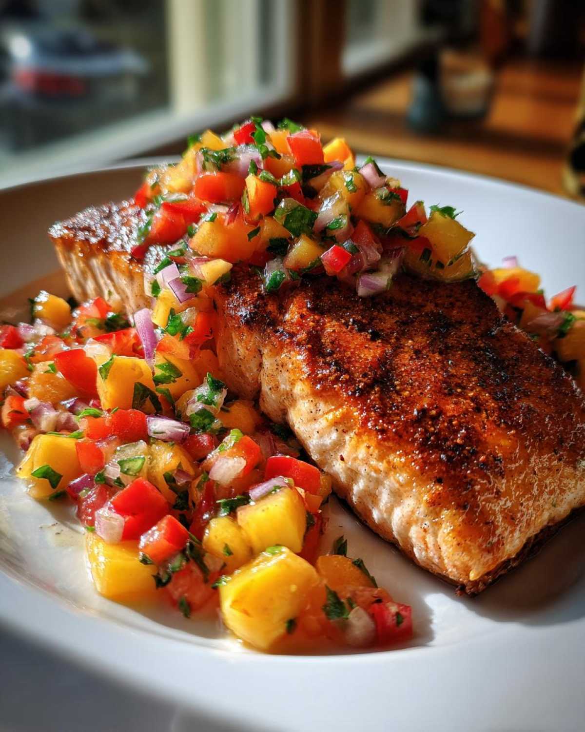 Cajun Grilled Salmon with Peach Salsa - detail 4