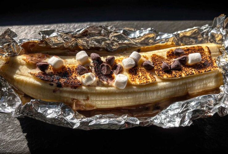 Campfire Banana Boat S’mores
