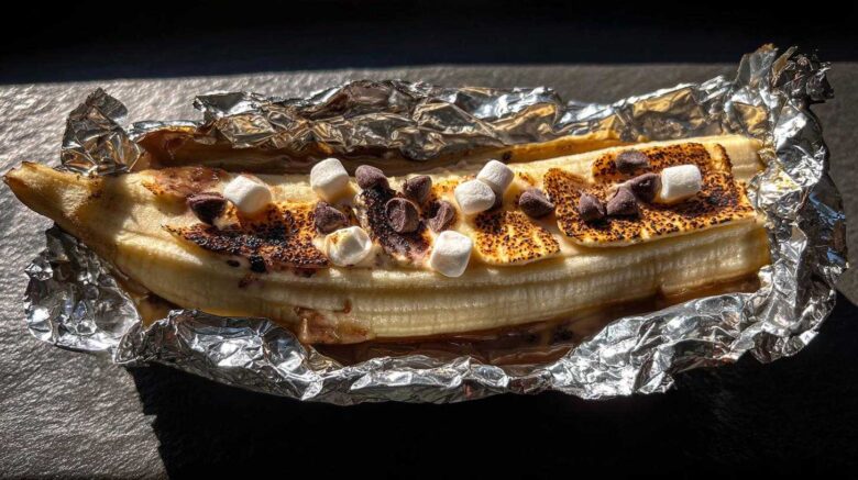 Campfire Banana Boat S’mores