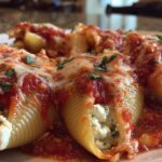 Cheesy Tomato Basil Stuffed Shells