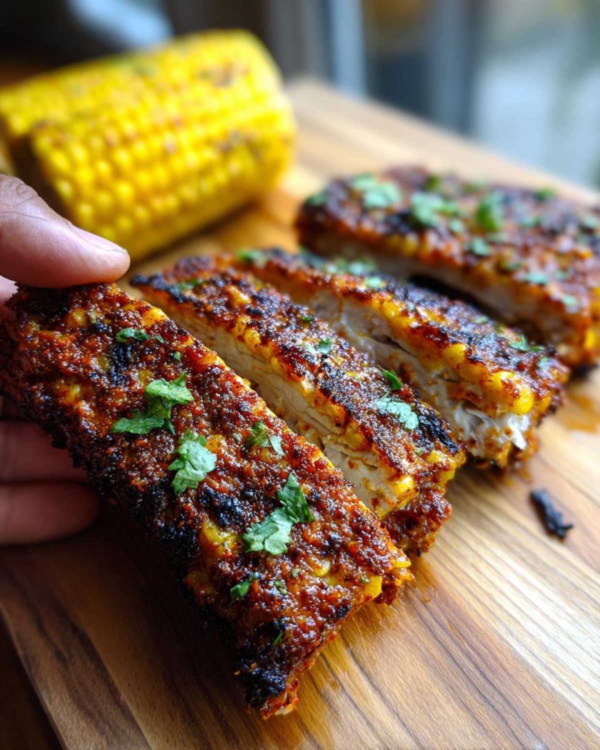 Chili Lime Grilled Corn Ribs - detail 3