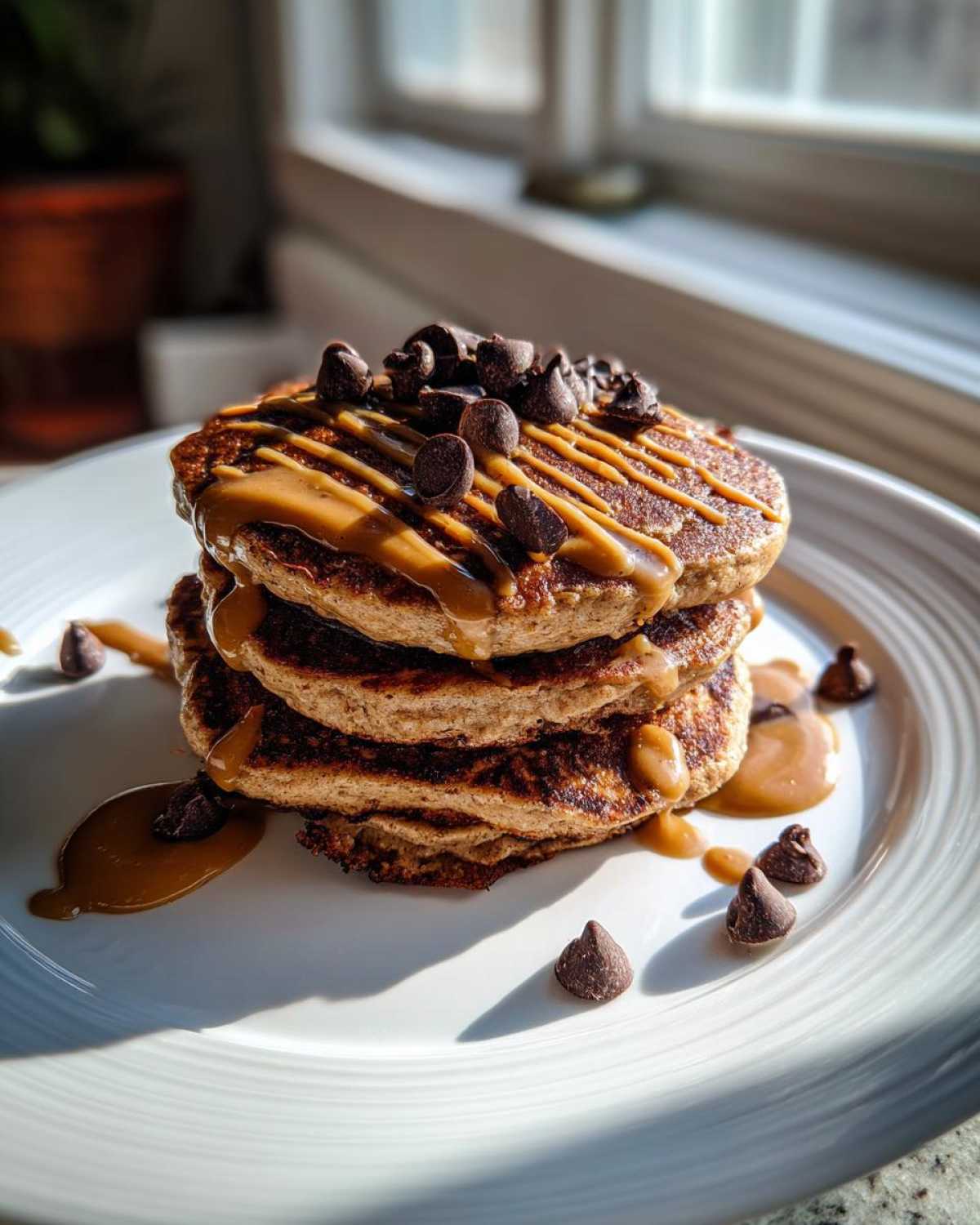 Chocolate Peanut Butter Protein Pancakes - detail 2