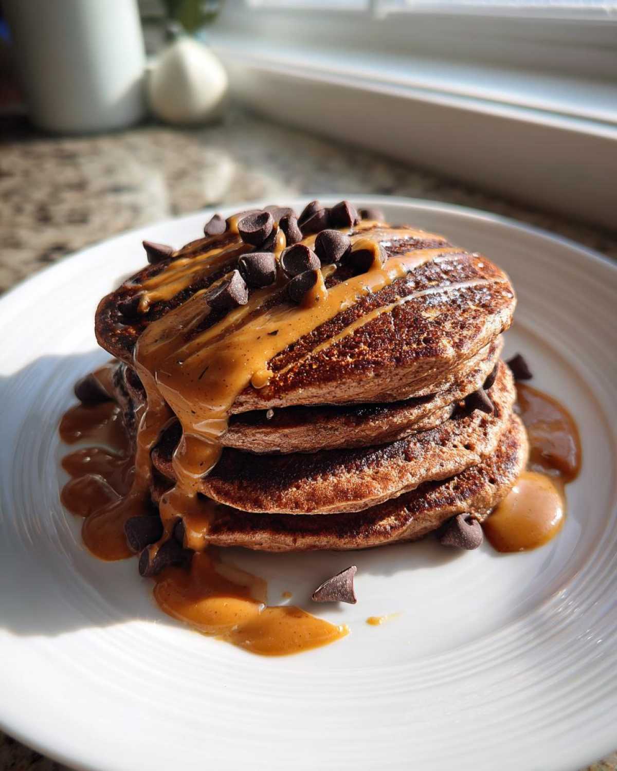 Chocolate Peanut Butter Protein Pancakes - detail 3