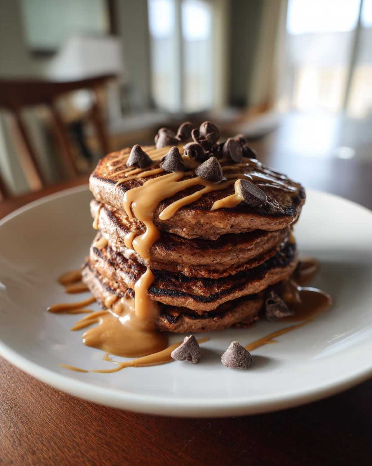 Chocolate Peanut Butter Protein Pancakes - detail 4