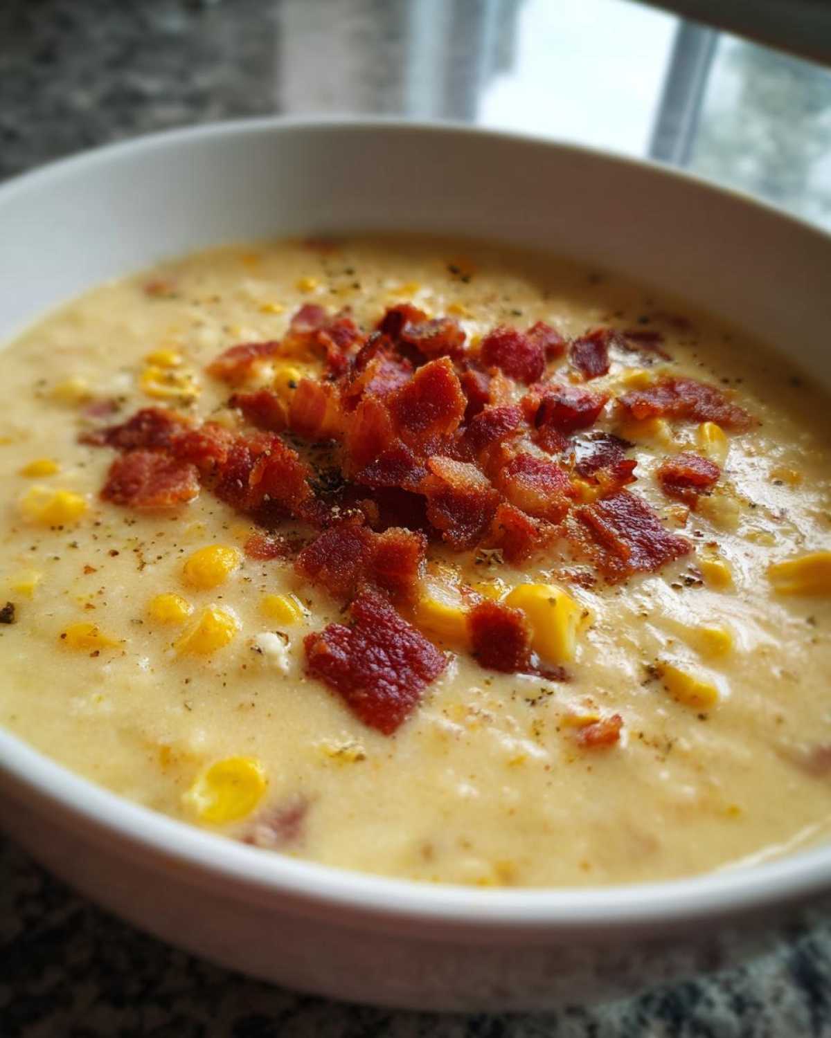 Creamy Corn and Bacon Chowder - detail 1