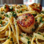 Creamy Garlic Scallop Linguine