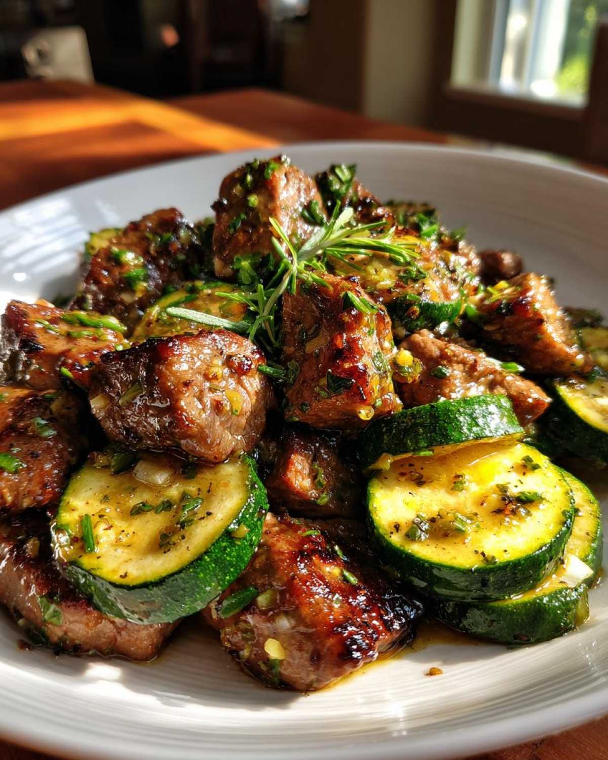 Garlic Butter Steak Bites with Zucchini - detail 2