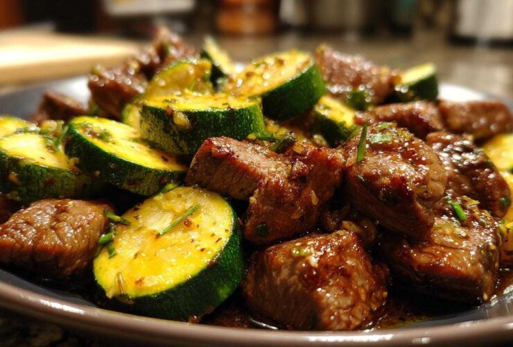 Garlic Butter Steak Bites with Zucchini