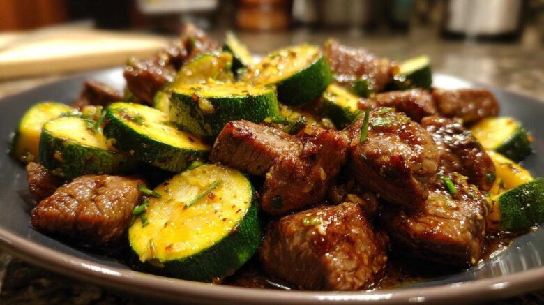 Garlic Butter Steak Bites with Zucchini