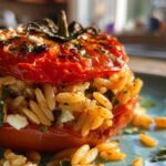 Greek Orzo Stuffed Tomatoes