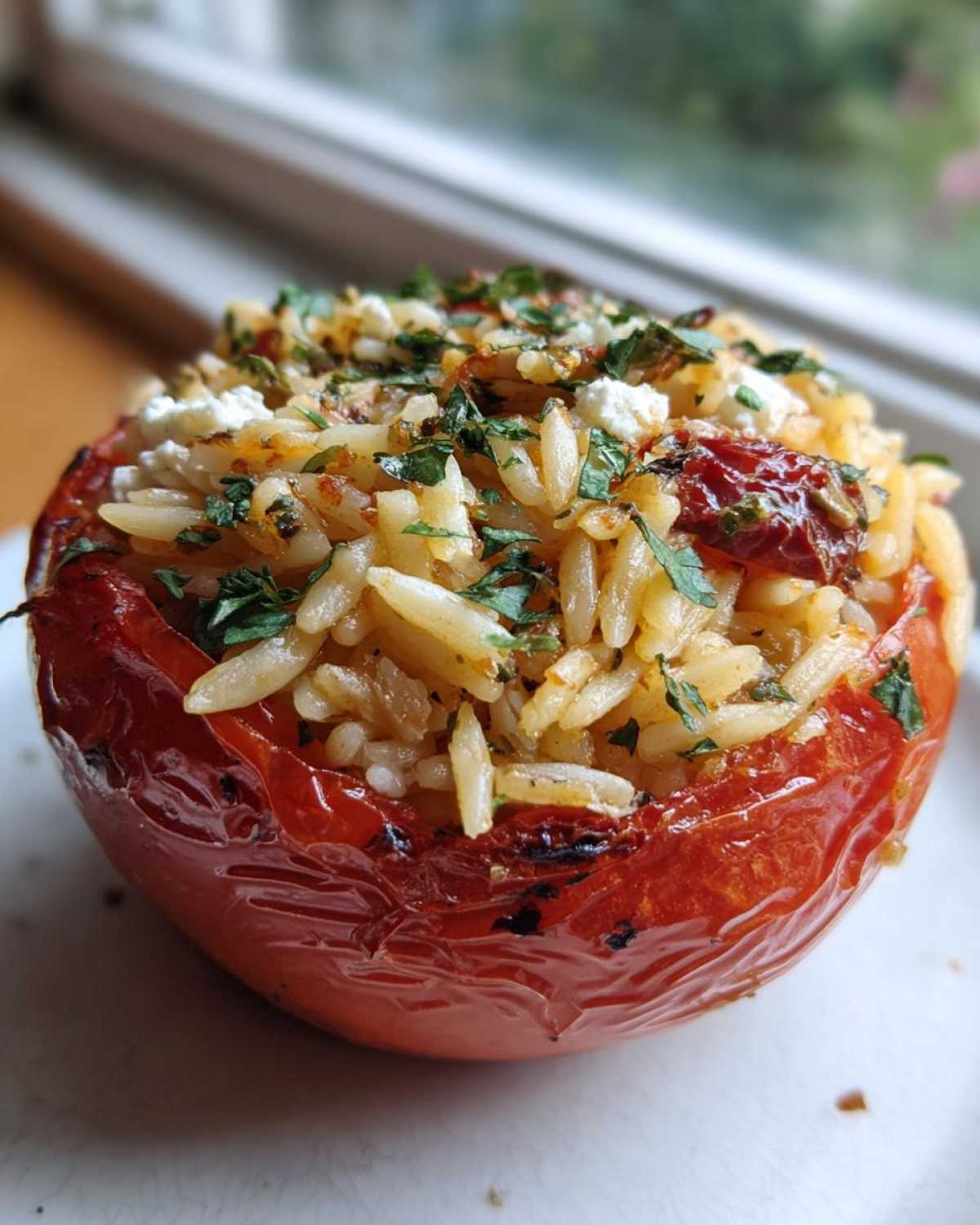 Greek Orzo Stuffed Tomatoes - detail 2