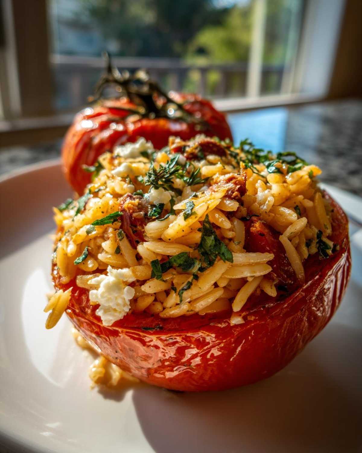 Greek Orzo Stuffed Tomatoes - detail 4