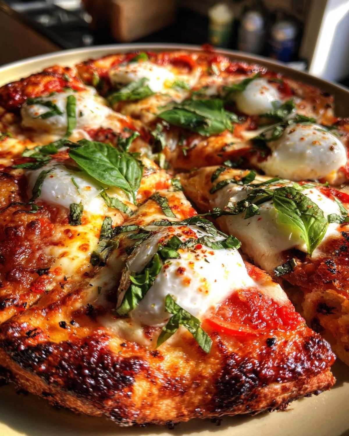 Grilled Margherita Pizza with Burrata - detail 2
