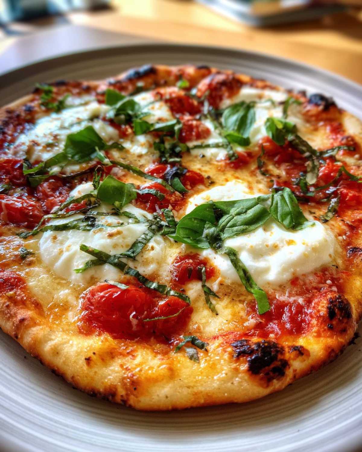 Grilled Margherita Pizza with Burrata - detail 4