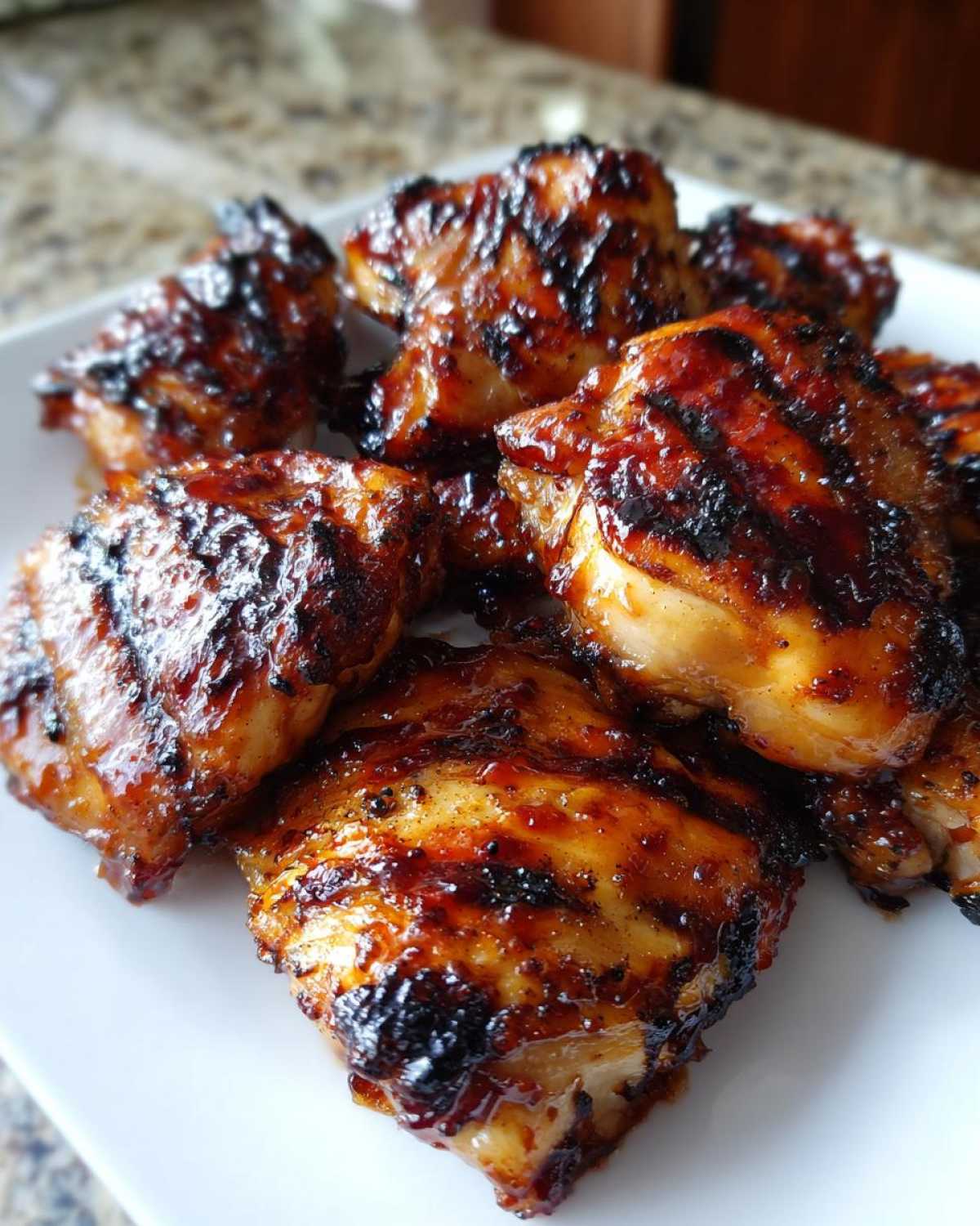 Grilled Peach BBQ Chicken Thighs - detail 1