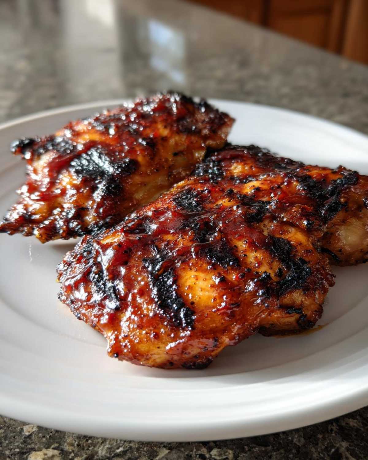 Grilled Peach BBQ Chicken Thighs - detail 2