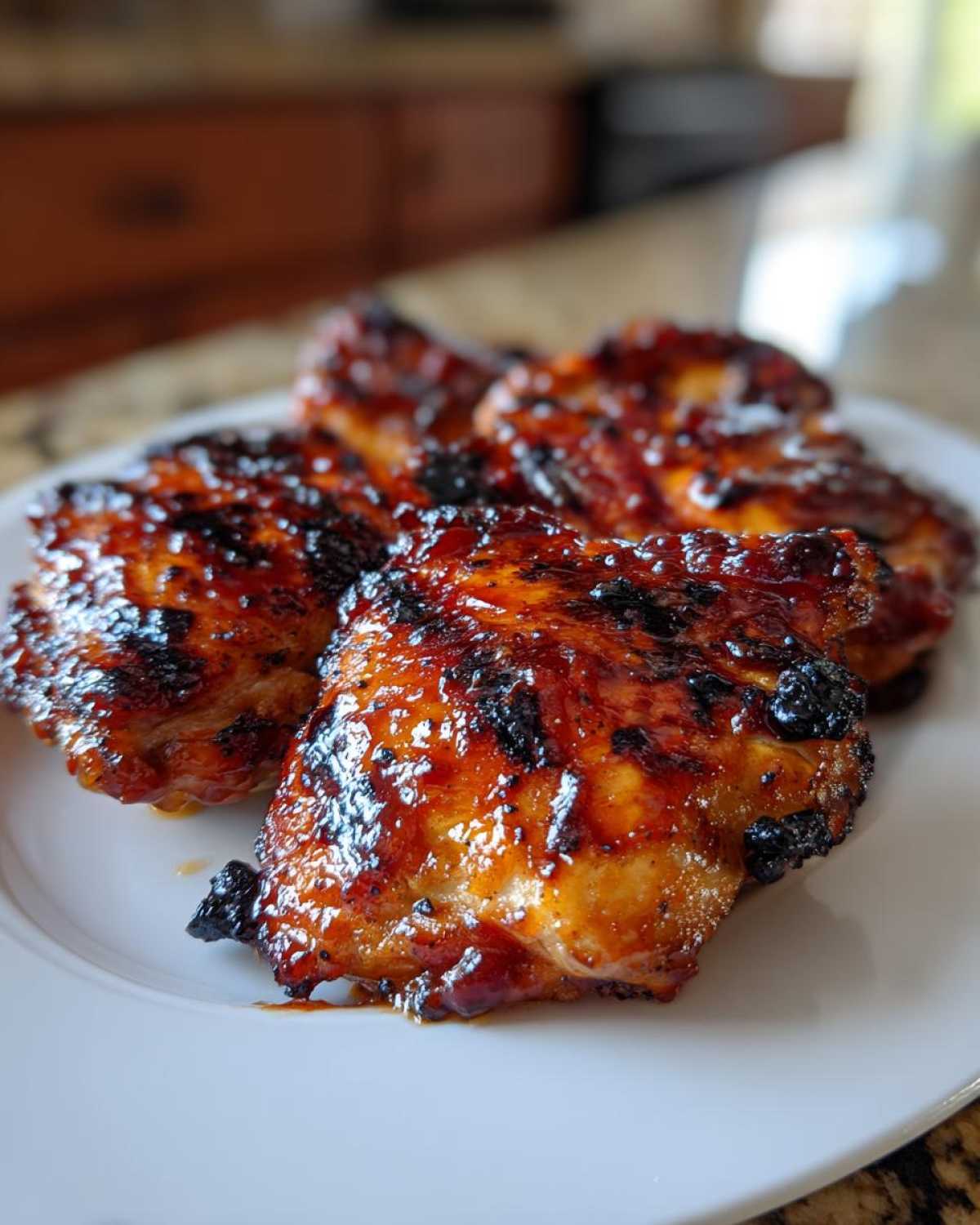 Grilled Peach BBQ Chicken Thighs - detail 3