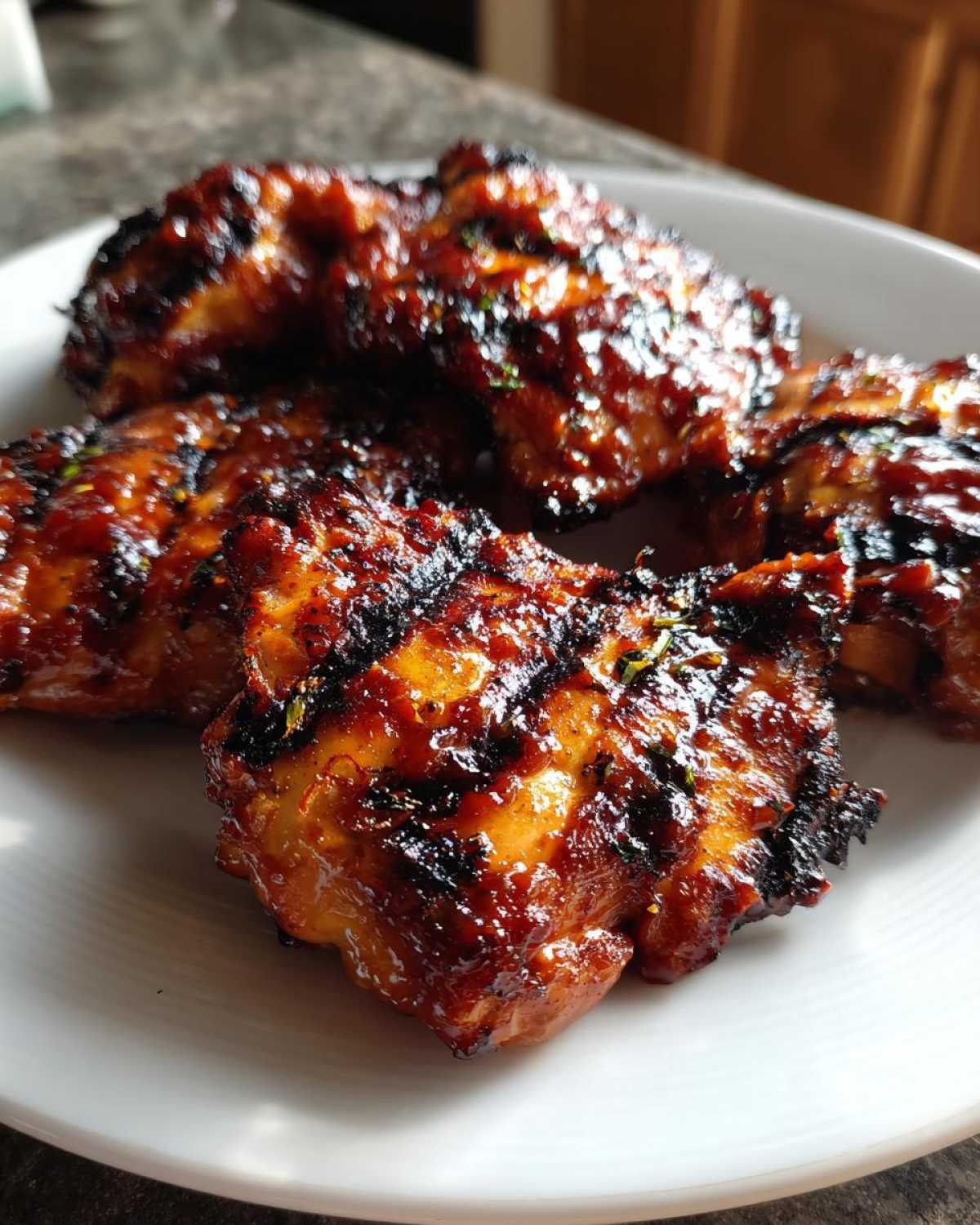Grilled Peach BBQ Chicken Thighs - detail 4