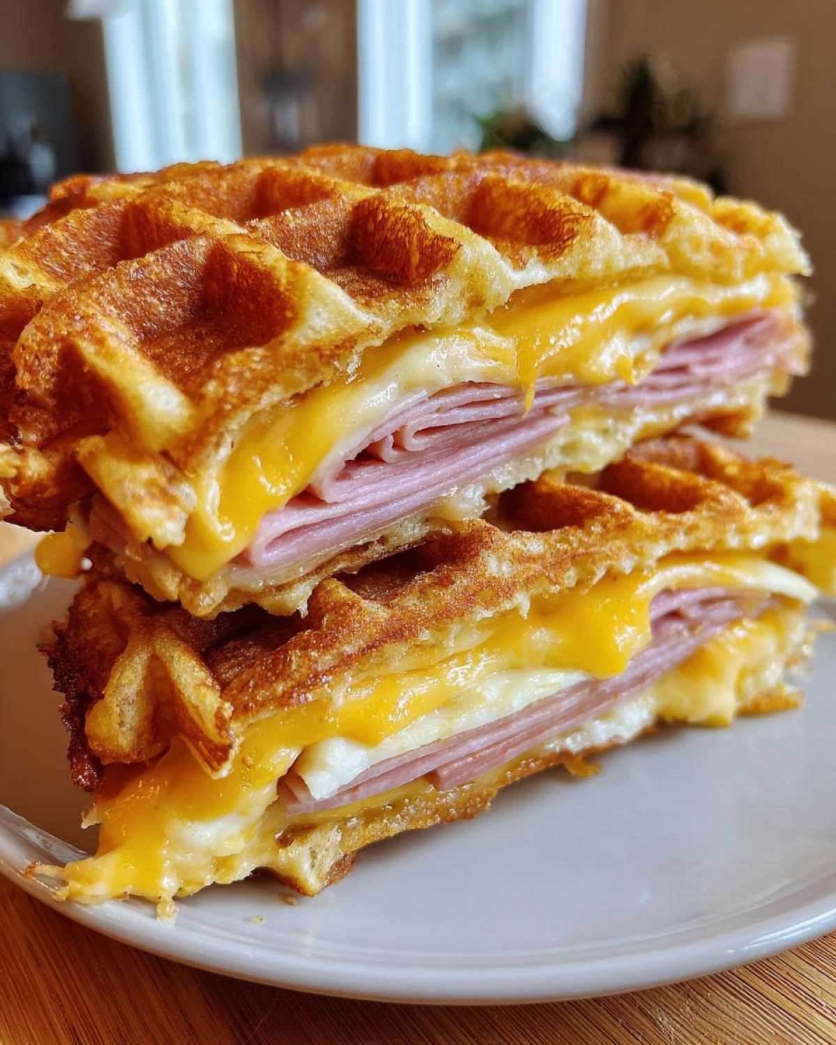 Ham and Cheese Waffle Sandwiches - detail 4