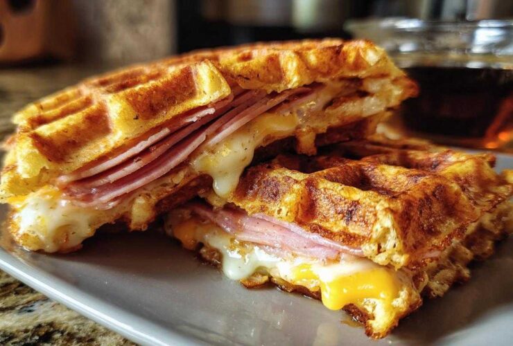 Ham and Cheese Waffle Sandwiches