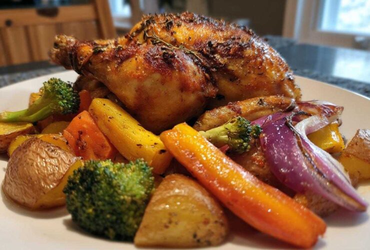 Herb-Roasted Chicken with Rainbow Vegetables