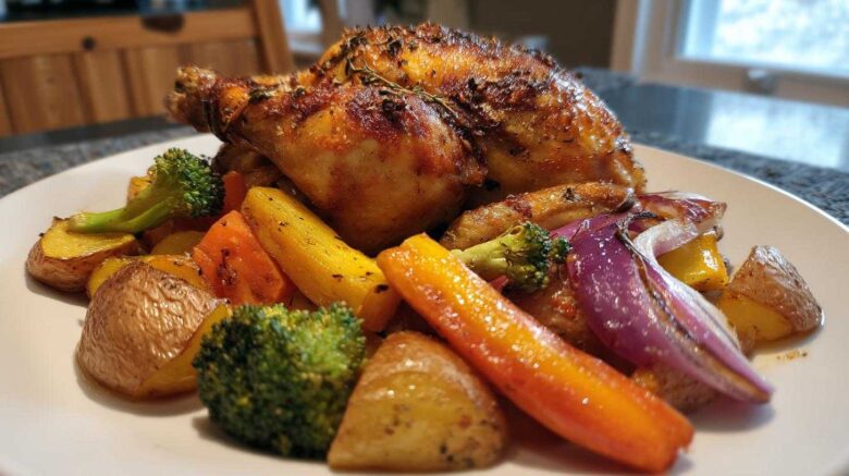 Herb-Roasted Chicken with Rainbow Vegetables