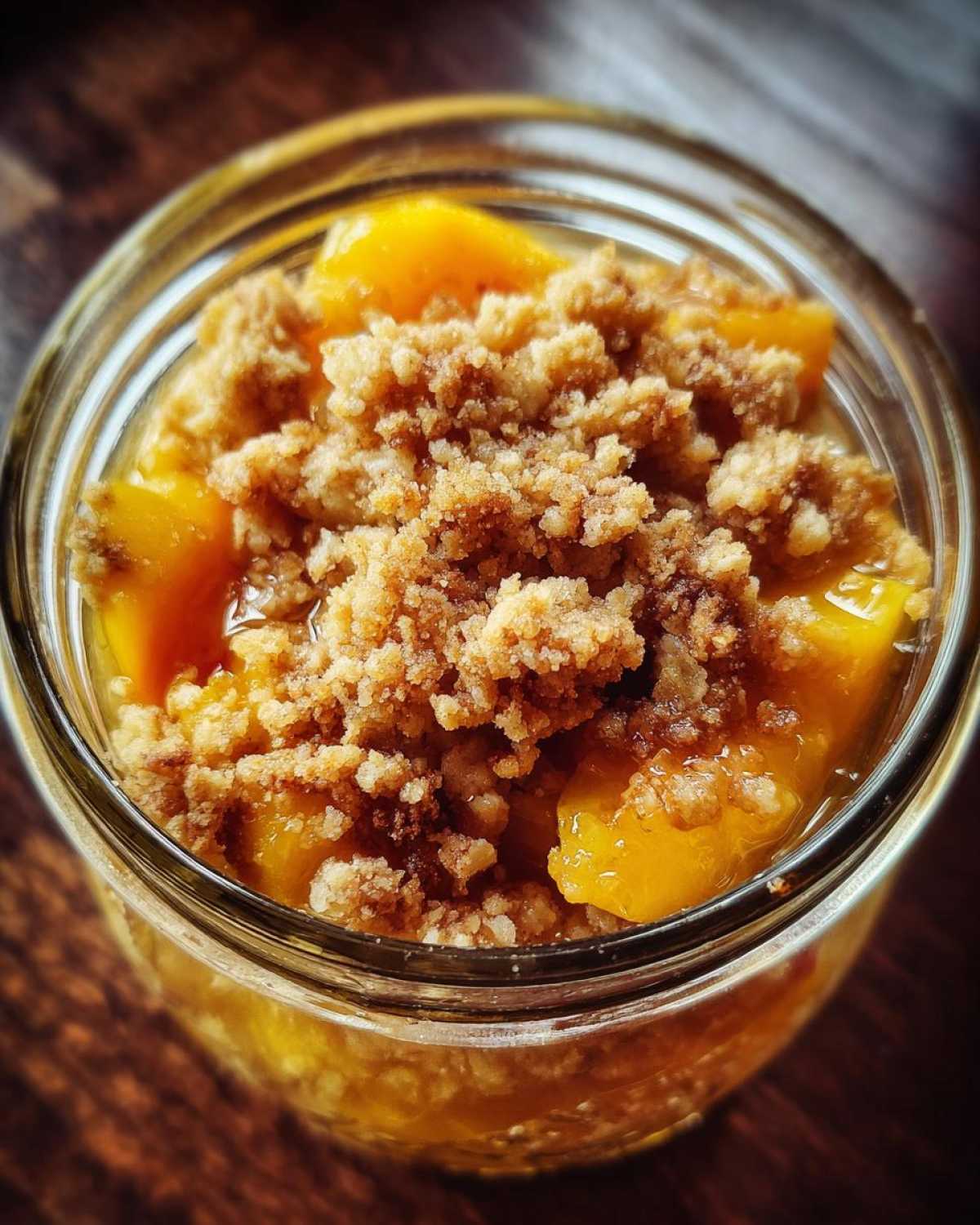 Mason Jar Peach Crumbles - detail 1