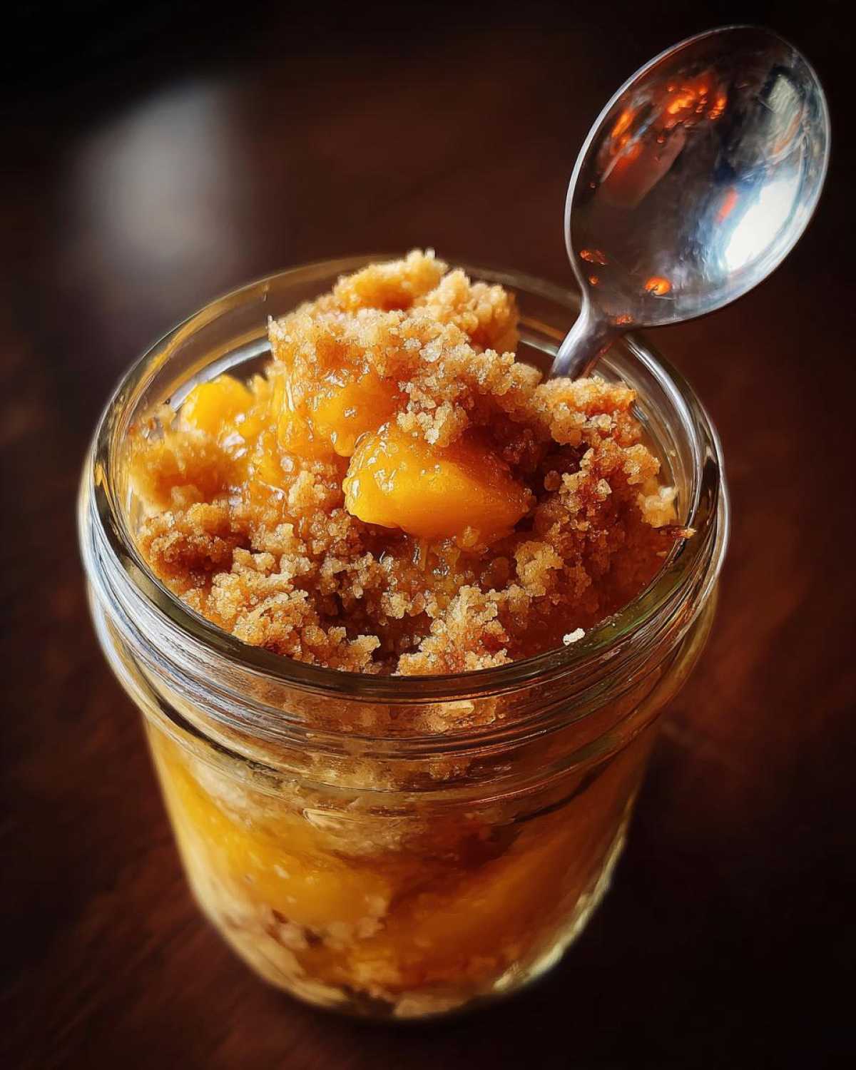 Mason Jar Peach Crumbles - detail 2