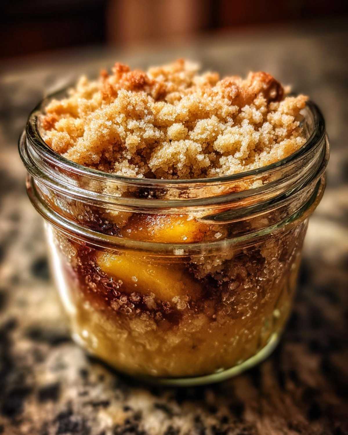 Mason Jar Peach Crumbles - detail 4