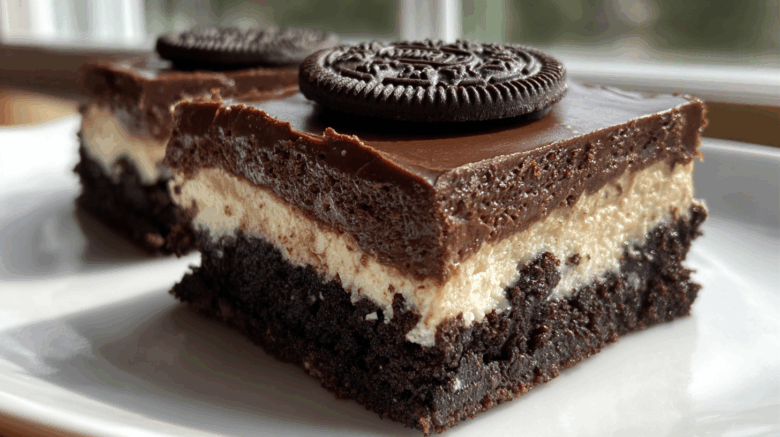 No-Bake Oreo Truffle Brownies