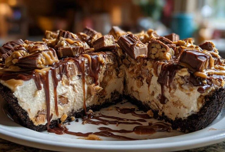 No-Bake Snickers Pie