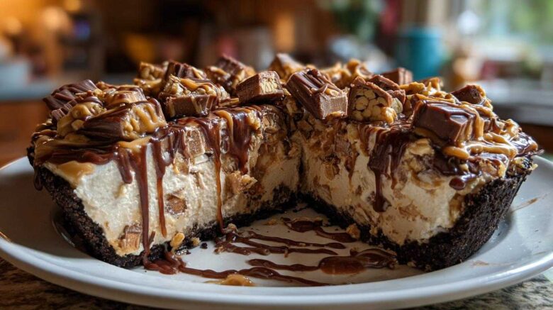 No-Bake Snickers Pie