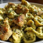 One-Pot Creamy Pesto Chicken Tortellini