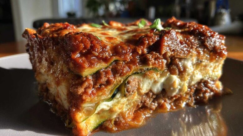 Parmesan Zucchini Noodle Lasagna Bake