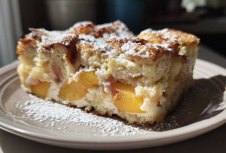 Peaches and Cream Overnight French Toast