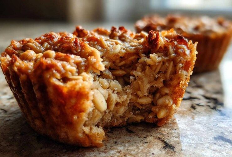 Peanut Butter Banana Baked Oatmeal Cups