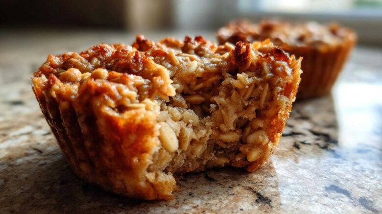 Peanut Butter Banana Baked Oatmeal Cups