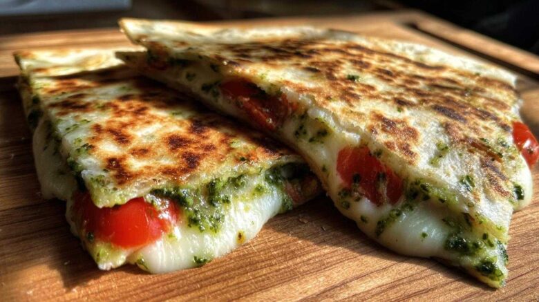 Pesto Caprese Quesadillas
