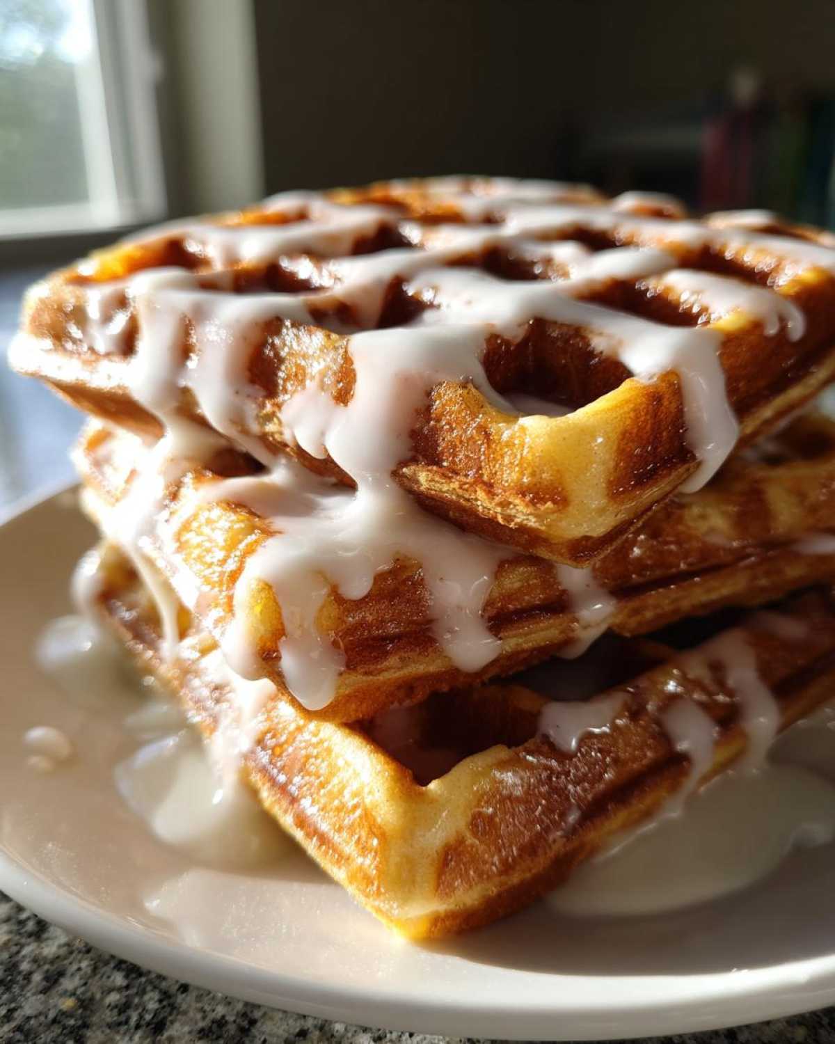 Pumpkin Spice Waffles with Vanilla Glaze - detail 2