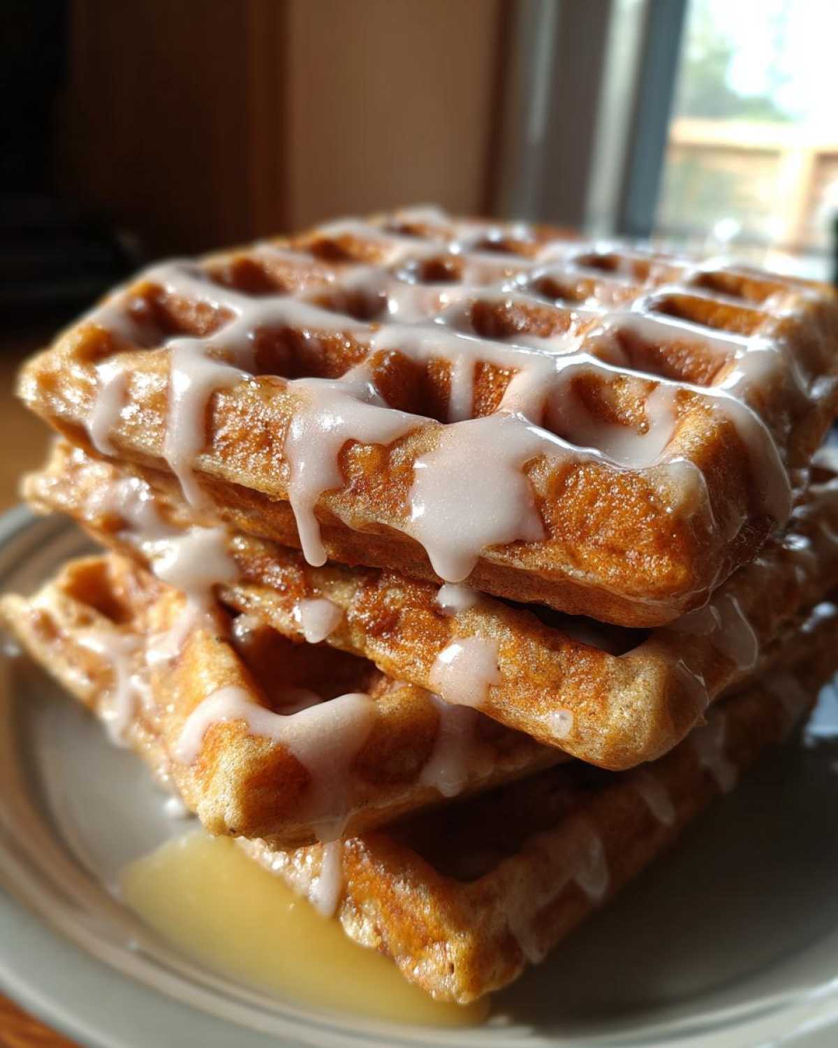 Pumpkin Spice Waffles with Vanilla Glaze - detail 3